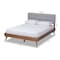 Baxton Studio Dilara Light Grey Upholstered Walnut Finished Queen Size Platform Bed 156-9408-9441 - alternate 2